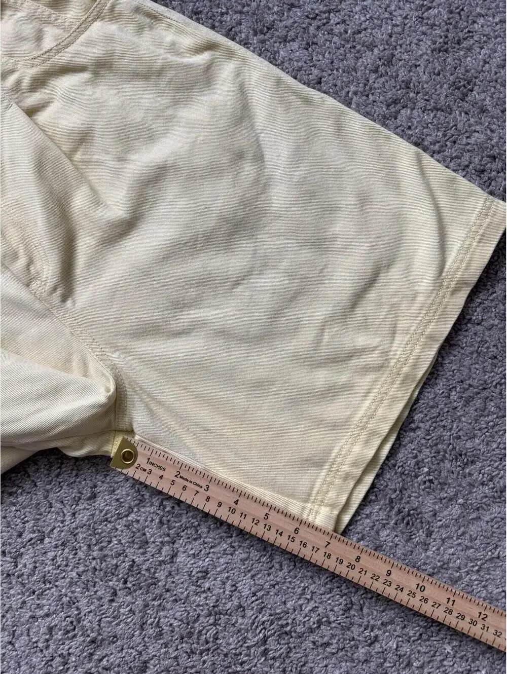 Lucy and Yak Shorts Women’s 30 Yellow Denim‎ Pockets Casual Logo Cotton Preppy